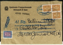 RB 1224 - 1997 Italy L800 Postage Due Cover Parma To Genivolta - Postage Due