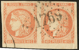 No 48a, Orange Clair, Paire Bdf, Pos. 11-12, Obl Gc 1769. - TB - 1870 Ausgabe Bordeaux