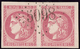 No 49, Paire Obl Gc 5098 (Smyrne), Jolie Pièce. - TB - 1870 Bordeaux Printing