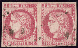 No 49, Paire, Pli Dans Le Filet Du Haut Sinon TB - 1870 Bordeaux Printing