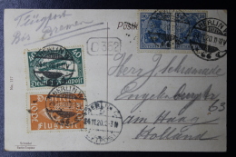 Deutsche Reich  Luftpostkarte 24-11-1920 Mi 87 Paar + 111 - 112 Berlin -> Den Haag Holland - Luchtpost & Zeppelin