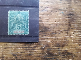 BENIN 1894, Type Groupe , Yvert No 36 , 5 C Vert VARIETE IMPRESSION RECTO VERSO  Neuf * , TB - Unused Stamps