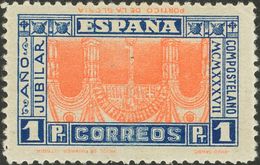 *835ei. 1937. 1 Pts Azul Y Naranja. Variedad CENTRO INVERTIDO. MAGNIFICO. Edifil 2015: 575 Euros - Autres & Non Classés