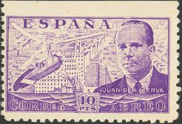 **947sma. 1940. 10 Pts Violeta. Variedad SIN DENTAR EL MARGEN SUPERIOR. MAGNIFICO. Edifil 2015: +215 Euros - Autres & Non Classés