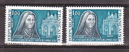 France 1737 Variété Voile Bleu Et Normal Noir Sainte Thérèse Neuf ** TB MNH Sin Charnela - Unused Stamps