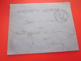 1952 Militaria Lettre CADM P Lisible Grife Gendarmerie Nationale Franchise Militaire F.M-CAD Solliés-Pont 83-Marcophilie - Entry Postmarks