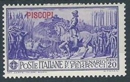 1930 EGEO PISCOPI FERRUCCI 20 CENT MH * - RR13577 - Egée (Piscopi)