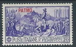 1930 EGEO PATMO FERRUCCI 20 CENT MH * - RR13578-2 - Egeo (Patmo)