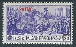 1930 EGEO PATMO FERRUCCI 20 CENT MH * - RR13578-3 - Egeo (Patmo)