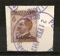 1912 EGEO SCARPANTO USATO 40 CENT - RR5775 - Egée (Scarpanto)