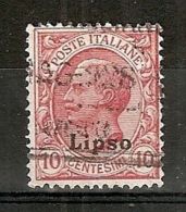 1912 EGEO LIPSO USATO 10 CENT - RR5794 - Egée (Lipso)