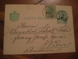 BUCHAREST 19?? To Wien Austria Stamp On Postal Stationery Card ROMANIA - Storia Postale