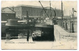 CPA - Carte Postale - Belgique - Bruxelles - L'entrepôt Et Les Bassins - 1904  ( SV5416 ) - Transport (sea) - Harbour