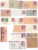 France Ensemble De Fragments Avec Timbres Surchargés E A état Algerien Decaris Moissoneuse - 1960 Marianne (Decaris)