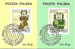 POLAND / POLEN, 1996, Booklet 12a/13a, Zodiac, Reprint - Postzegelboekjes