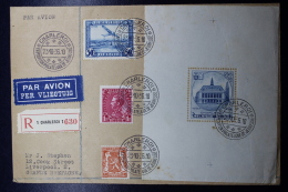 Belgium Registered Airmail Cover Charleroi -> Liverpool UK Block 6    23-10-1936 - Autres & Non Classés