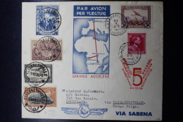 Belgium Airmail Cover First Flight Accelerated Service Brussels -> Elisabethville Congo -> Brussels  24-10-1936 Si - Autres & Non Classés