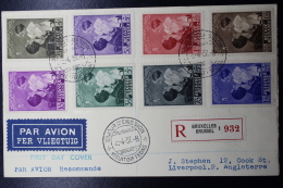 Belgium Airmail Cover First Day Cover Brussels -> Liverpool OBP 447-454 - Altri & Non Classificati