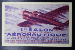 Belgium Airmail Card Brussels - Paris Brussels First Aeronautical Salon, 31-5-1937 Mixed Stamps - Autres & Non Classés