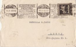 KING CHARLES I STATUE STAMP, ARMY'S EQUIPMENT SPECIAL POSTMARK ON COVER, 1940, ROMANIA - Lettres & Documents