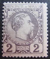 FD/2351 - 1885 - MONACO - PRINCE CHARLES II - N°2 NEUF* - Cote : 82,00 € - Nuevos
