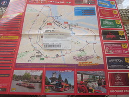 Amsterdam Dépliant Publicitaire MAP City Sightseeing-Titre Transport-Ticket 24H Voyage Billet Embarquement Bateau Lovers - Europe