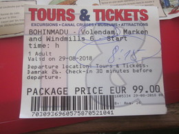 Amsterdam -Titre De Transport-Tours & Ticket Pour Plusieurs Voyages Illimités 24H Billet D'Embarquement Bateau Lovers - Europe