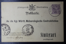 Württemberg  Karte DPB15 Meteorologische Centraal Station - Postal  Stationery