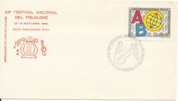 Argentina Cover With Special Postmark And Cachet 22 Festival National Del Folklore 12-14/10-1990 Single Franked - Covers & Documents