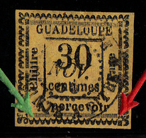 GUADELOUPE - TAXE N° 10 - 30 C  JAUNE  - TYPE 9 - COTE MAURY 450€ - Timbres-taxe