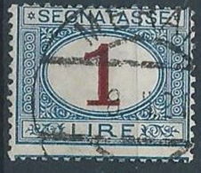 1870-74 REGNO USATO SEGNATASSE 1 LIRA - RR13702 - Portomarken