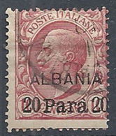 1907 LEVANTE ALBANIA USATO EFFIGIE 20 PA - RR12230 - Albanie