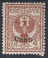 1912 EGEO CASO AQUILA 2 CENT MH * - RR12391 - Egeo (Caso)