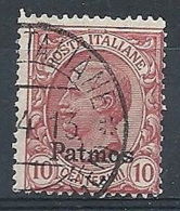 1912 EGEO PATMO USATO 10 CENT - RR7834 - Egeo (Patmo)
