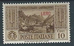 1932 EGEO LERO GARIBALDI 10 CENT MH * - RR13587 - Egée (Lero)