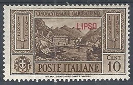 1932 EGEO LIPSO GARIBALDI 10 CENT MH * - RR12420 - Aegean (Lipso)