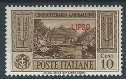 1932 EGEO LIPSO GARIBALDI 10 CENT MH * - RR13589 - Aegean (Lipso)