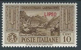 1932 EGEO LIPSO GARIBALDI 10 CENT MH * - RR13589-2 - Aegean (Lipso)