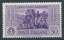 1932 EGEO PATMO GARIBALDI 50 CENT MNH ** - RR13581 - Egeo (Patmo)