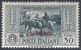 1932 EGEO SCARPANTO GARIBALDI 30 CENT MH * - RR12416 - Egée (Scarpanto)