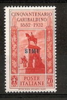 1932 EGEO SIMI GARIBALDI 2,55 LIRE MH * - RR7406 - Egée (Simi)