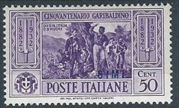 1932 EGEO SIMI GARIBALDI 50 CENT MH * - RR13590 - Egée (Simi)