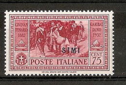 1932 EGEO SIMI GARIBALDI 75 CENT MH * - RR7406 - Egée (Simi)