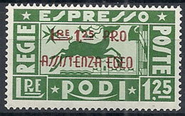 1943 OCCUPAZIONE TEDESCA EGEO PRO ASSISTENZA ESPRESSO 1,25 £ MNH ** - RR12398 - Egée (Duitse Bezetting)