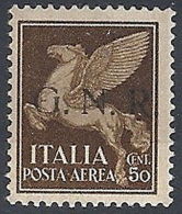 1944 RSI GNR BRESCIA POSTA AEREA 50 CENT MH * - RR13160 - Luchtpost