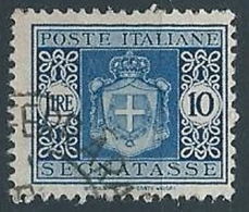 1945 LUOGOTENENZA USATO SEGNATASSE RUOTA 10 LIRE - RR13820-7 - Strafport