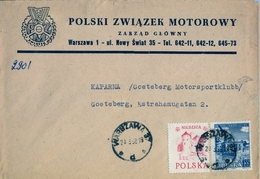 1958 , POLONIA , SOBRE CIRCULADO , MOTOCLUB POLACO , WARSZAWA - GOTEBORG - Lettres & Documents