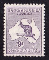 Australia 1913 Kangaroo 9d Violet 1st Watermark Mint Hinged - Mint Stamps