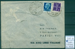 REGNO 1937  POSTA AEREA ALA LITTORIA PRIMO VOLO MILANO TORINO PARIGI  LUSSO - Marcofilie (Luchtvaart)