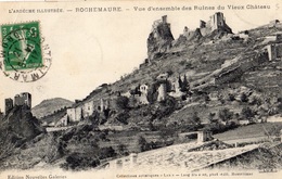 ROCHEMAURE VUE D'ENSEMBLE DES RUINES DU VIEUX CHATEAU - Rochemaure